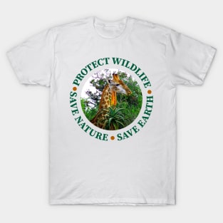 Wildlife Conservation Earth Day Giraffes T-Shirt